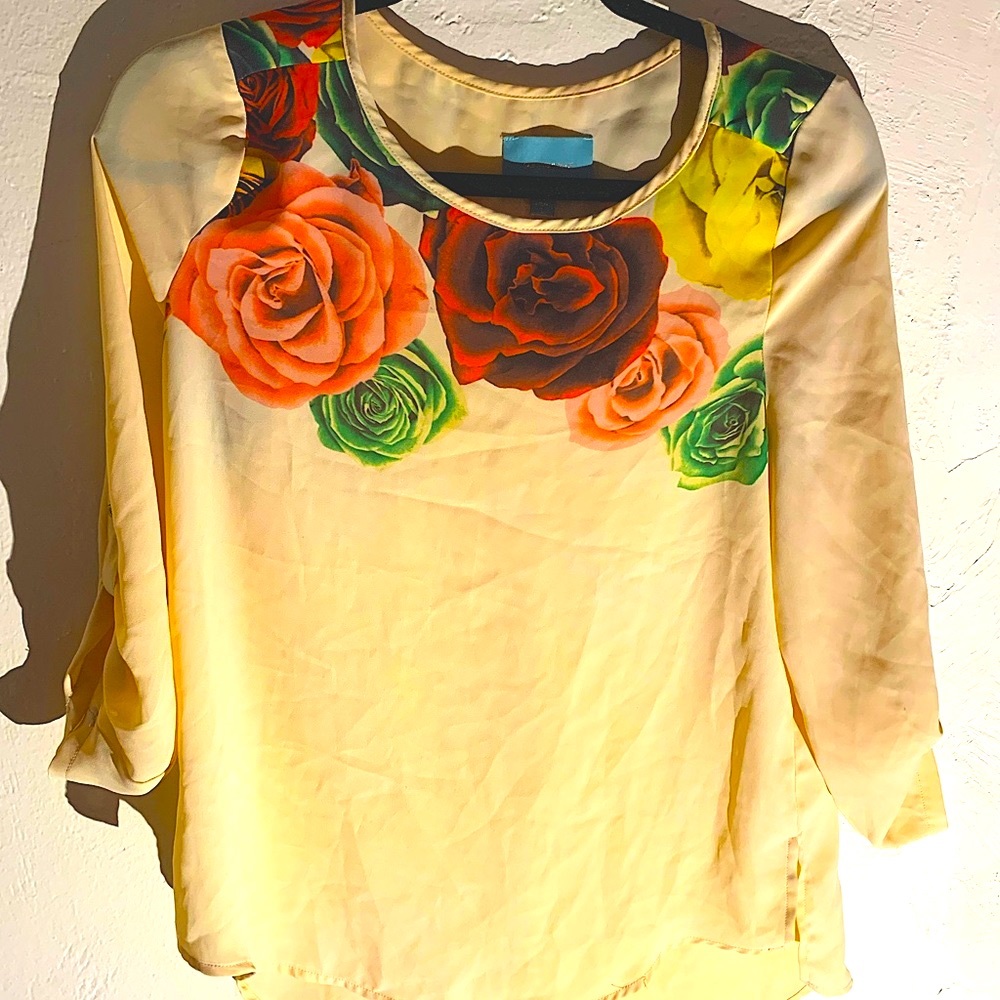 Floral Rose Peach Blouse